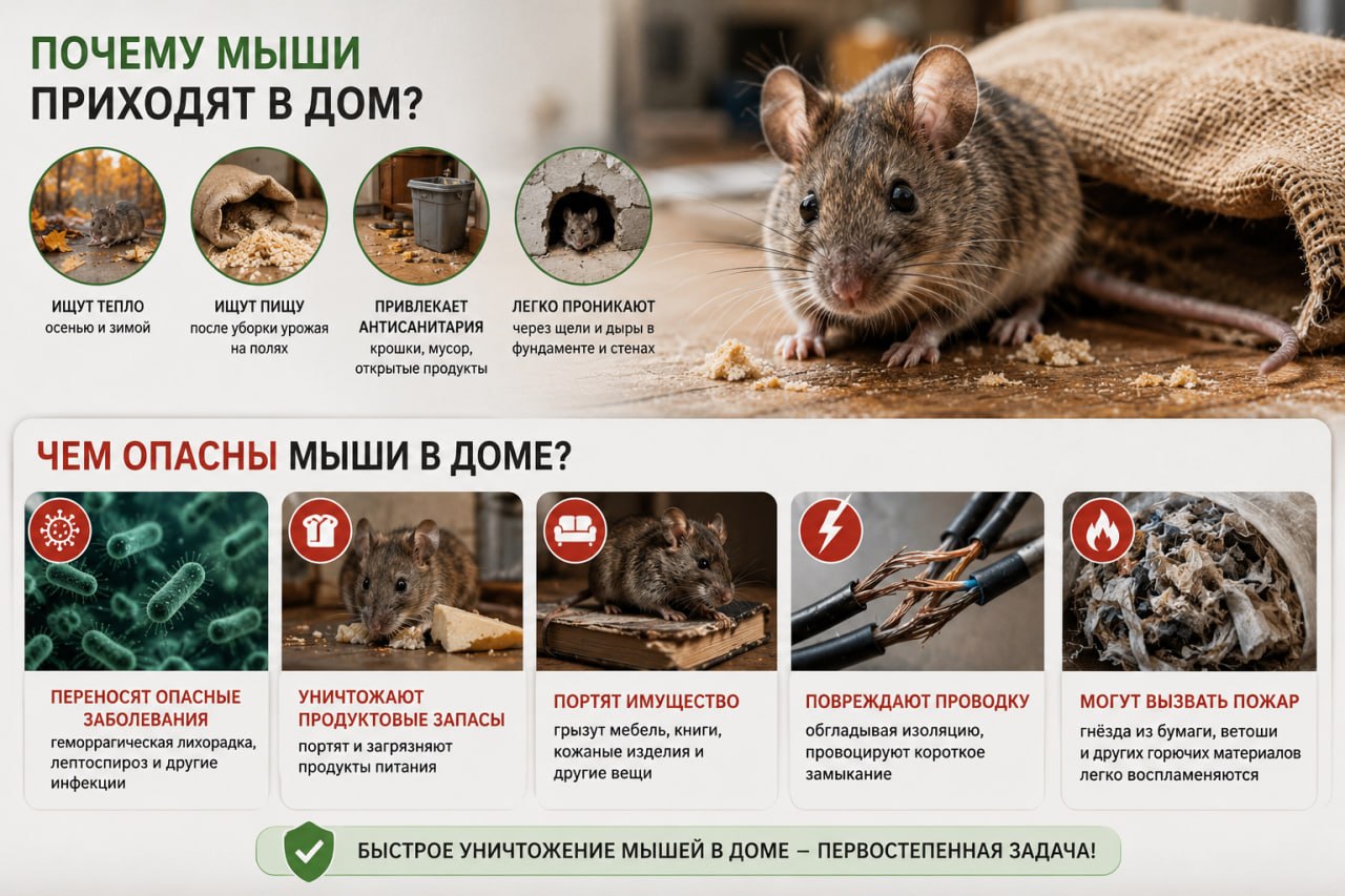 Почему мыши приходят в дом и чем опасно такое соседство